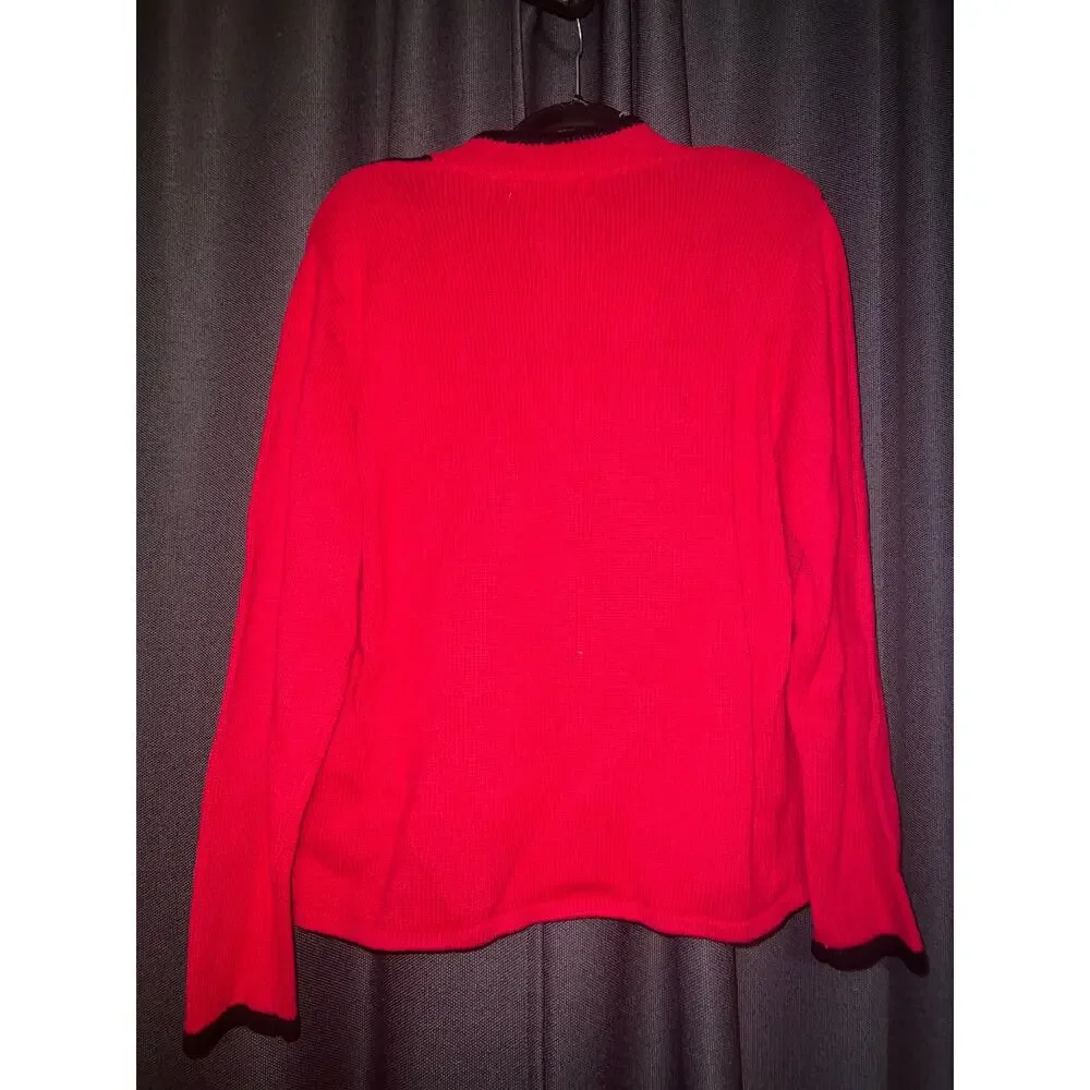 Ugly Christmas Sweater Xmas Cardigan Size Large Vintage - Picture 3 of 3